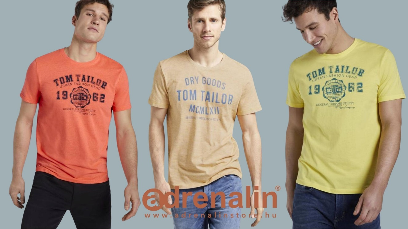 A képen Tom Tailor férfi ruházat, Férfi rövid ujjú pamut pólók látható
