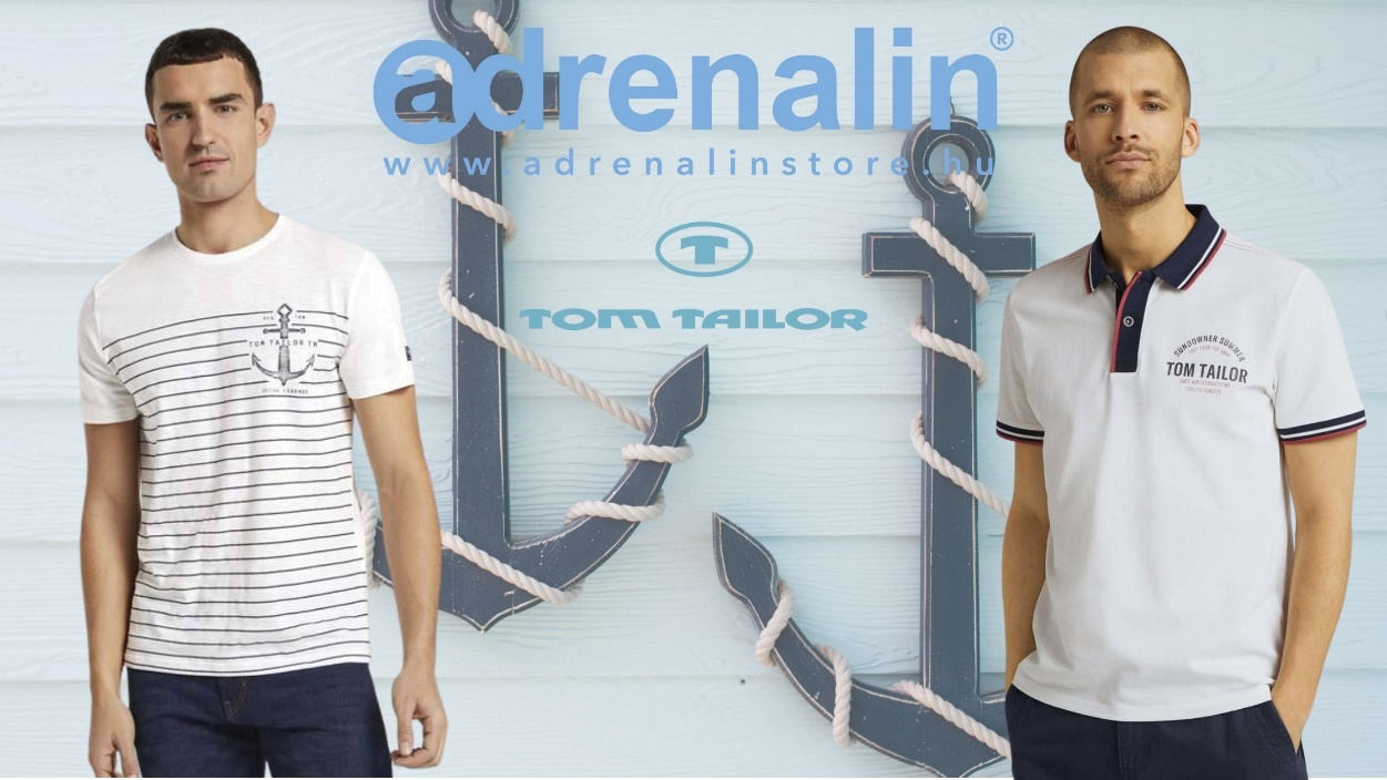 A képen Tom Tailor férfi ruházat, Férfi rövid ujjú pamut pólók látható