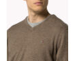 Tommy Hilfiger Férfi barna kötött pamut-kasmír pulóver S-es Méret: S