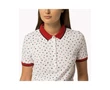 Tommy Hilfiger WW0WW17851 170 Női törtfehér betű mintás galléros póló