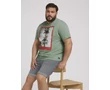 Tom Tailor Férfi zöld melange póló Méret:3XL/60