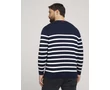 Tom Tailor Férfi csíkos sötétkék kötött pulóver Méret:4XL/62