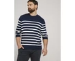 Tom Tailor Férfi csíkos sötétkék kötött pulóver Méret:4XL/62
