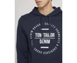 Tom Tailor Férfi Sötétkék kapucnis pulóver