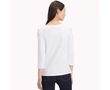 Tommy Hilfiger WW0WW23669 100 Női fehér csónak nyakú 3/4-es ujjú póló