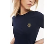 Tommy Hilfiger WW0WW25585 CJM Női gold logo sötétkék poló