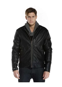 Devergo Férfi fekete bőr, farmer és szövetkabátok