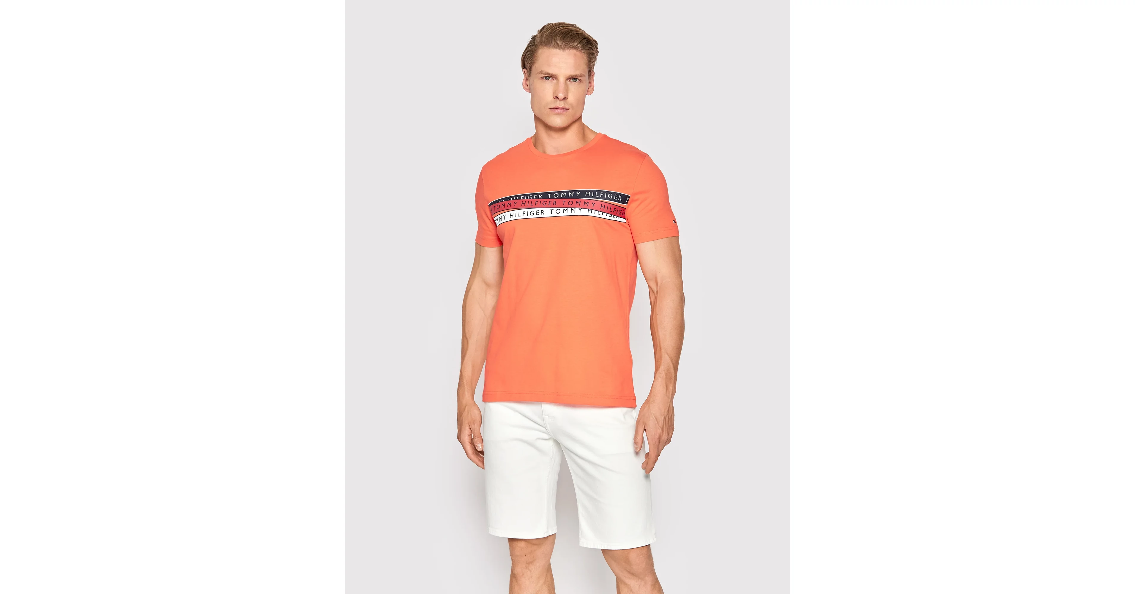 Tommy Hilfiger narancssárga színű férfi póló adrenalinstore