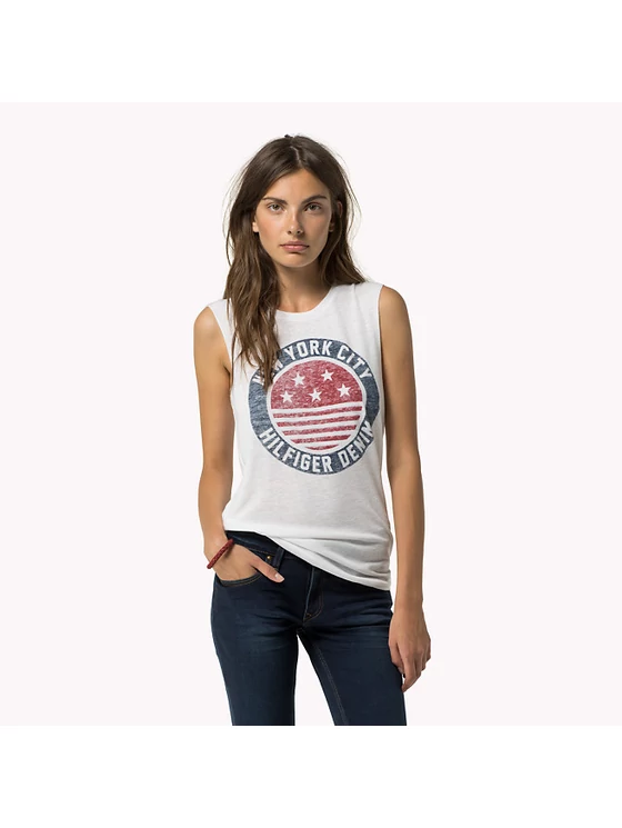 Tommy Hilfiger Női fehér felsők, blúzok és trikók
