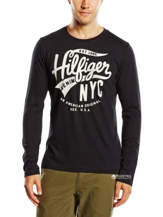 Tommy Hilfiger Férfi fekete hosszú ujjú pólók