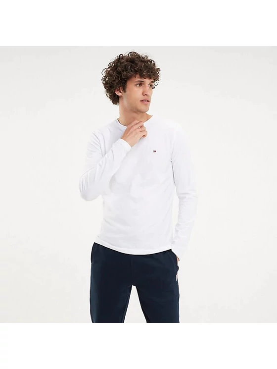 Tommy Hilfiger Férfi tört fehér hosszú ujjú pólók