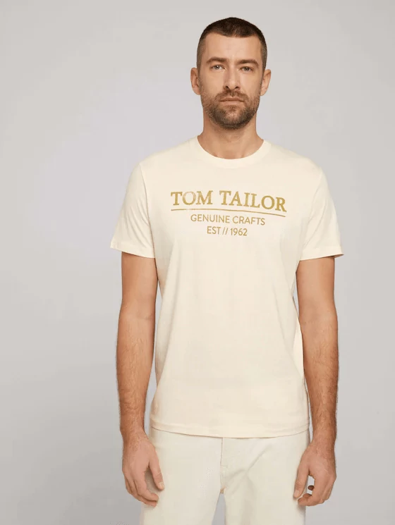 Tom Tailor Férfi bézs színű pólók