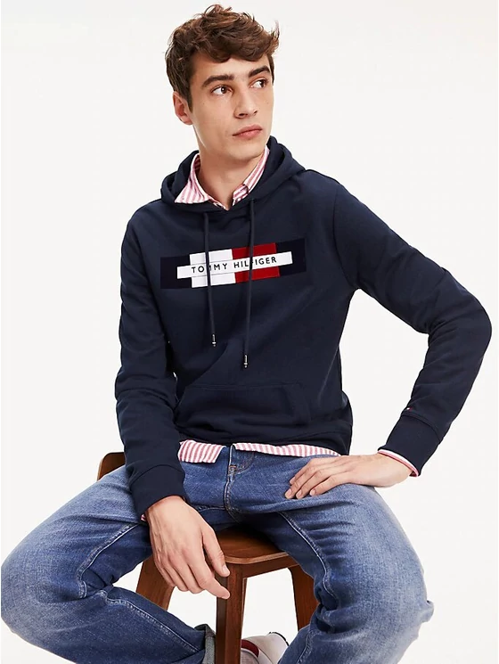 Tommy Hilfiger Férfi sötétkék pulóverek